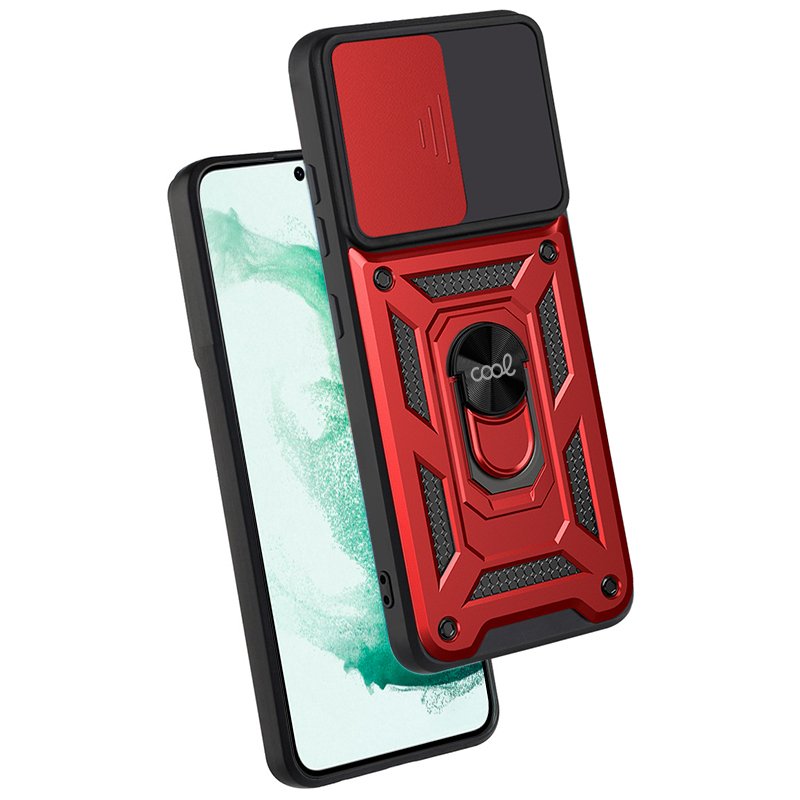 Capa COOL para Samsung S906 Galaxy S22 Plus Hard Ring Vermelho