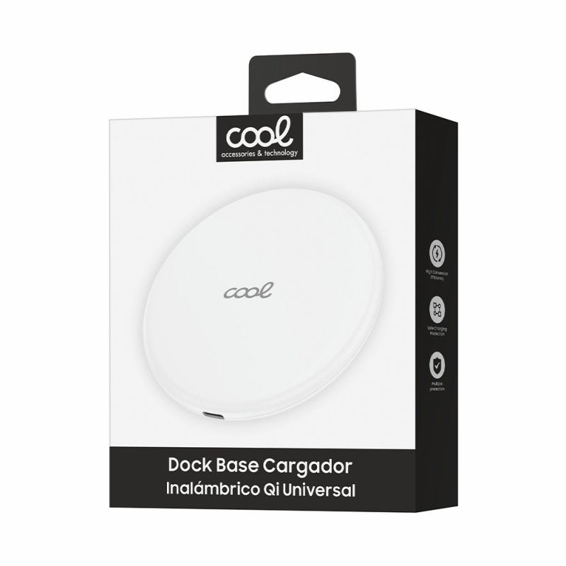 Carregador Base Dock para smartphones Qi Wireless universal COOL Branco
