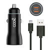 Carregador de carro Cabo MicroUsb (2 x USB) COOL 2.4A Kit 2 em 1 Preto