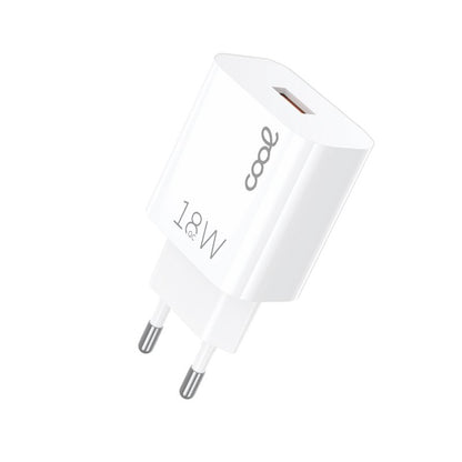 Carregador de Rede Conector Tipo-C Universal 3 Amp (Carga Rápida) COOL Kit 2 em 1 Branco