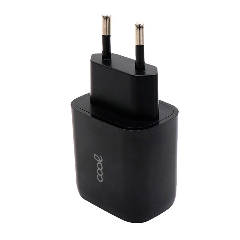 Carregador de rede rápido universal (PD) duplo tipo C / USB COOL (20 W) preto