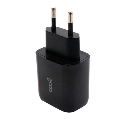 Carregador de rede rápido universal (PD) duplo tipo C / USB COOL (20 W) preto