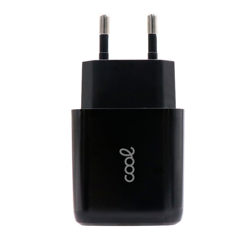 Carregador de rede rápido universal (PD) duplo tipo C / USB COOL (20 W) preto
