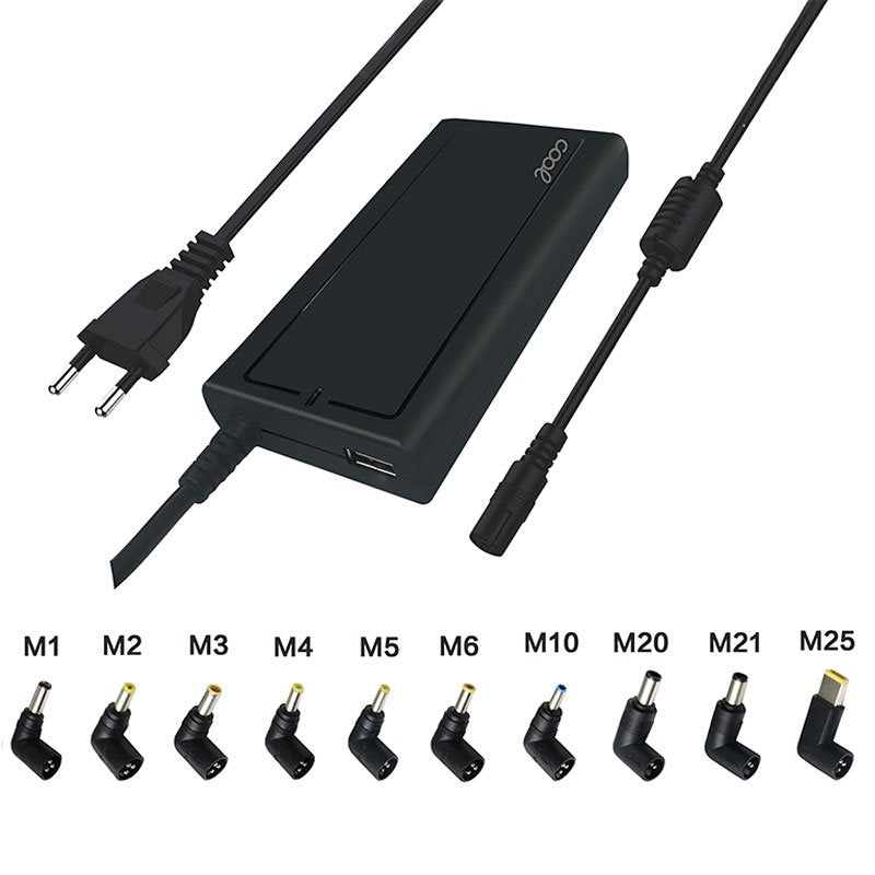 Carregador de rede universal COOL + 10 conectores para notebooks 90w (USB QC3.0)