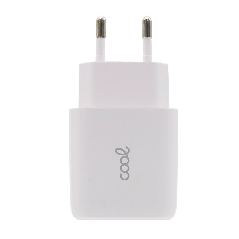 Carregador de rede Universal Fast Charger (PD) Dual Type-C / USB COOL (20W) Branco