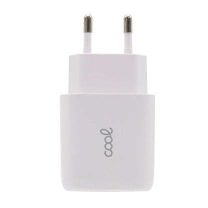 Carregador de rede Universal Fast Charger (PD) Dual Type-C / USB COOL (20W) Branco
