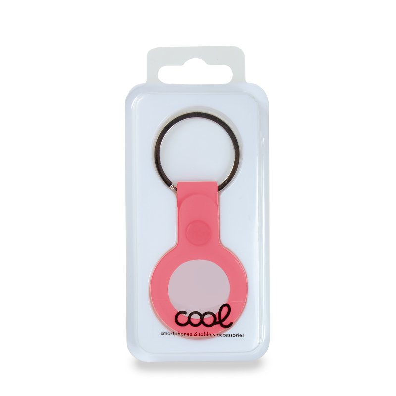 Porta-chaves de proteção COOL compatível com AirTag Silicone Rosa