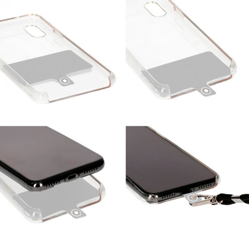 Cordão suspenso universal COOL com cartão de smartphone Preto