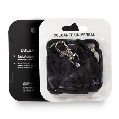 Cordão suspenso universal COOL com cartão de smartphone Preto