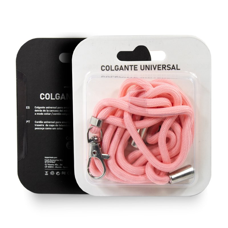 Cordão suspenso universal COOL com cartão de smartphone Rosa