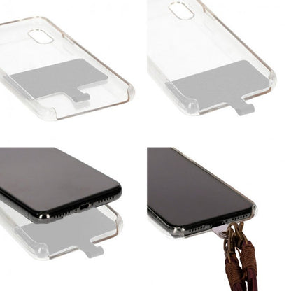 Cordão suspenso universal COOL em couro com cartão de smartphone Marrom