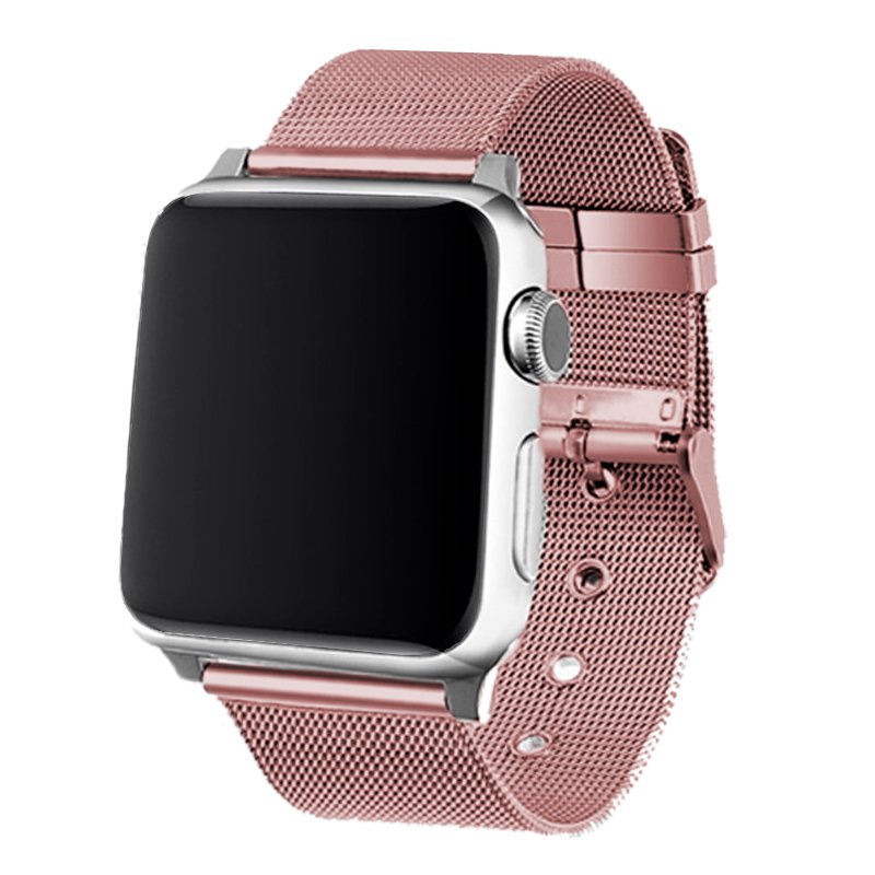 Correia COOL para Apple Watch Series 1 / 2 / 3 / 4 / 5 / 6 / 7 / 8 / 9 / SE (38 / 40 / 41 mm) Metal Rosa