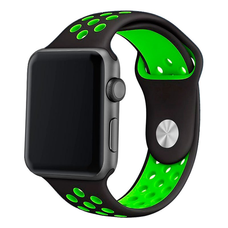Correia COOL para Apple Watch Series 1 / 2 / 3 / 4 / 5 / 6 / 7 / 8 / 9 / SE (38 / 40 / 41 mm) Sport Preto