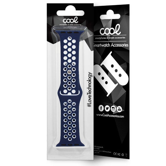 Correia COOL para Apple Watch Series 1 / 2 / 3 / 4 / 5 / 6 / 7 / 8 / 9 / SE (38/40/41 mm) Sport Azul