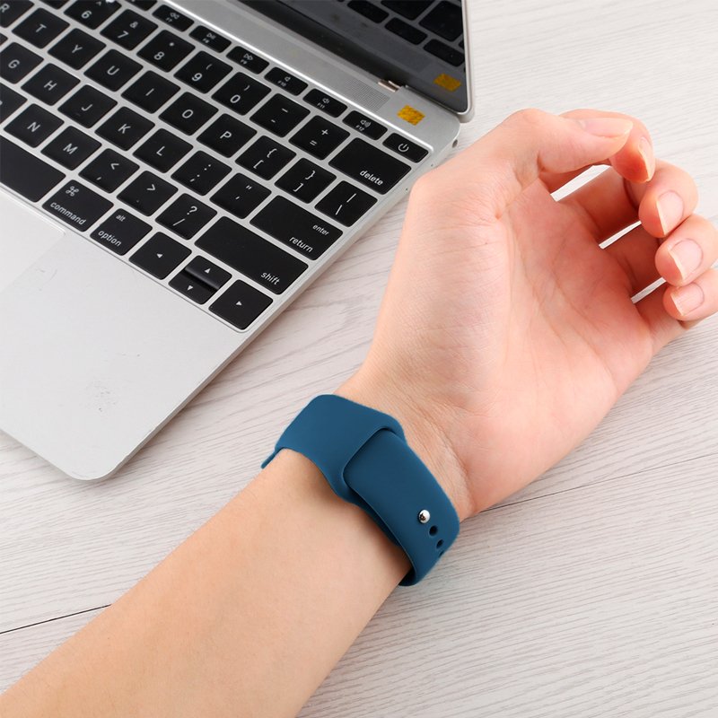 Correia COOL para Apple Watch Series 1 / 2 / 3 / 4 / 5 / 6 / 7 / 8 / 9 / SE (42 / 44 / 45 mm) Borracha Azul