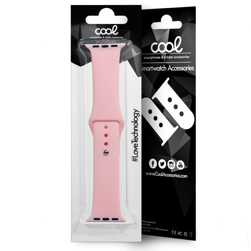 Correia COOL para Apple Watch Series 1 / 2 / 3 / 4 / 5 / 6 / 7 / 8 / 9 / SE (42 / 44 / 45 mm) Borracha Rosa