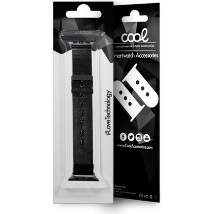 Correia COOL para Apple Watch Series 1 / 2 / 3 / 4 / 5 / 6 / 7 / 8 / 9 / SE (42/44/45 mm) Metal Preto