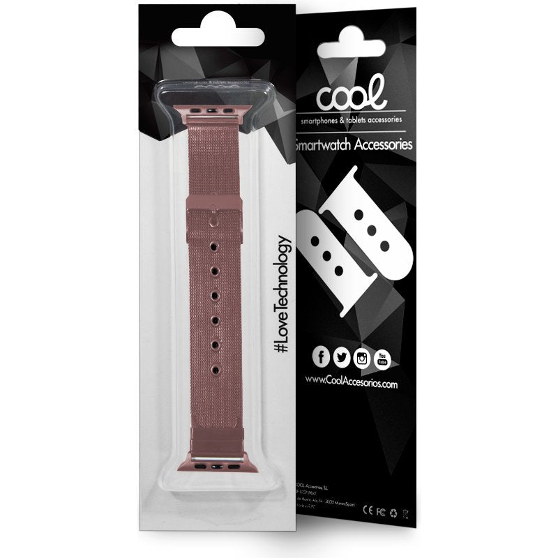 Correia COOL para Apple Watch Series 1 / 2 / 3 / 4 / 5 / 6 / 7 / 8 / 9 / SE (42/44/45 mm) Metal Rosa