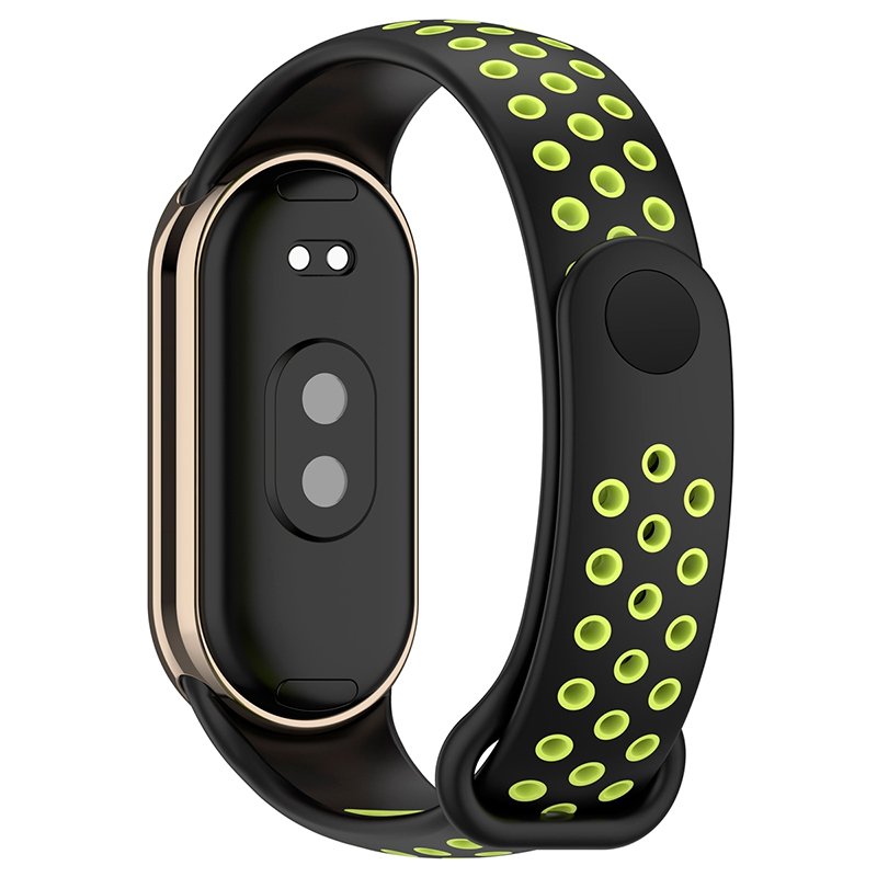 Correia COOL para Xiaomi Smart Band 8 / 9 / 10 Sport Preto-Verde