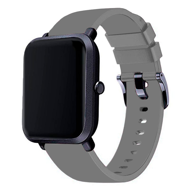 Correia Universal 20mm Amazfit Bip / GTS / Bip Lite / Huawei / Samsung / COOL Borracha Cinza