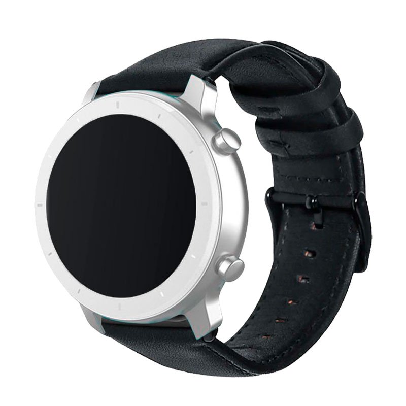 Correia Universal 20mm Amazfit Bip / GTS / Bip Lite / Huawei / Samsung / COOL Couro Sintético Preto