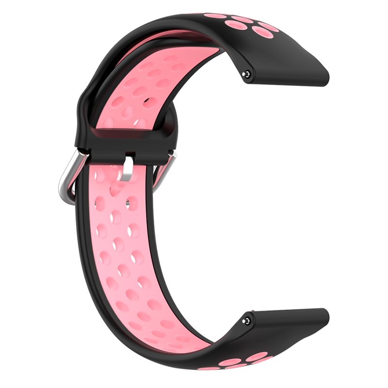 Correia Universal 20mm Amazfit Bip / GTS / Bip Lite / Huawei / Samsung / COOL Rubber Preto-Rosa
