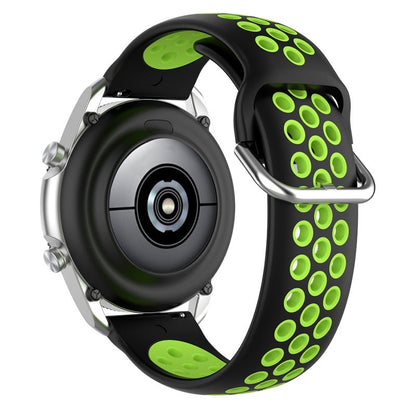 Correia Universal 20mm Amazfit Bip / GTS / Bip Lite / Huawei / Samsung / COOL Rubber Preto-Verde
