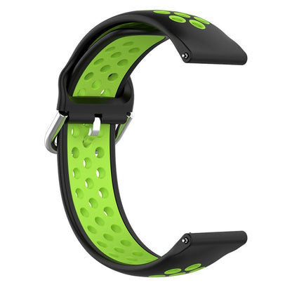 Correia Universal 20mm Amazfit Bip / GTS / Bip Lite / Huawei / Samsung / COOL Rubber Preto-Verde