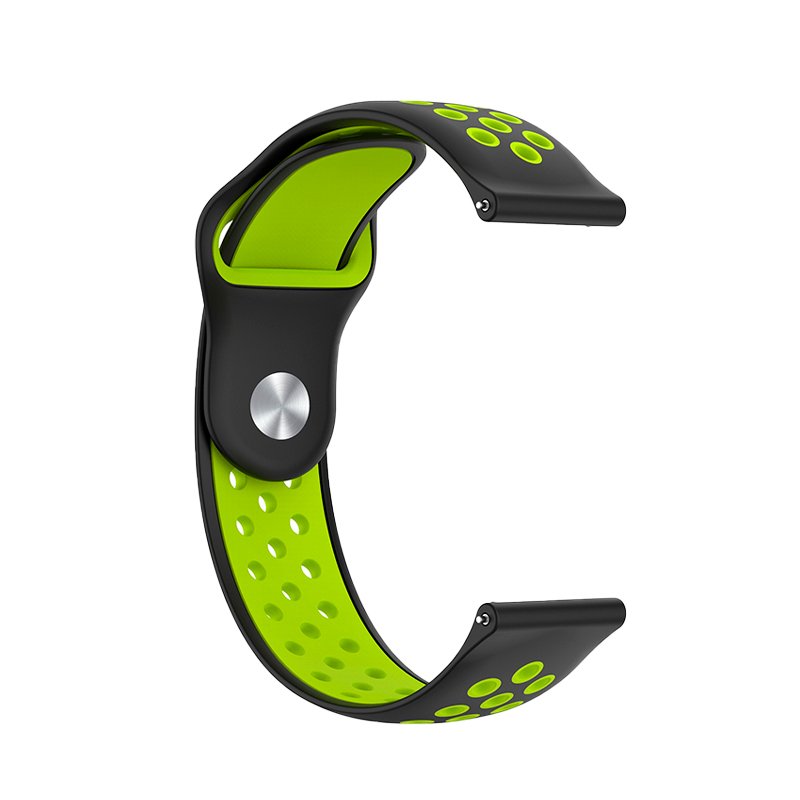 Correia Universal 22mm Amazfit GTR / Stratos / Huawei / Samsung / COOL Borracha Preto-Verde
