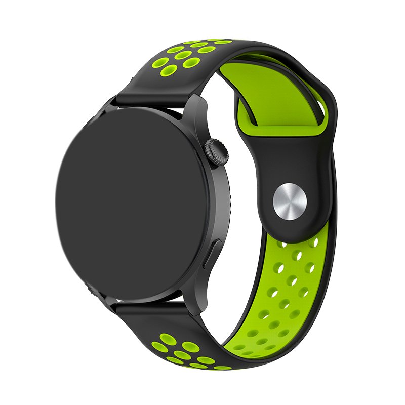 Correia Universal 22mm Amazfit GTR / Stratos / Huawei / Samsung / COOL Borracha Preto-Verde