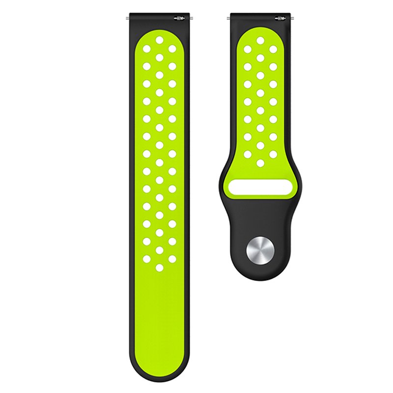 Correia Universal 22mm Amazfit GTR / Stratos / Huawei / Samsung / COOL Borracha Preto-Verde