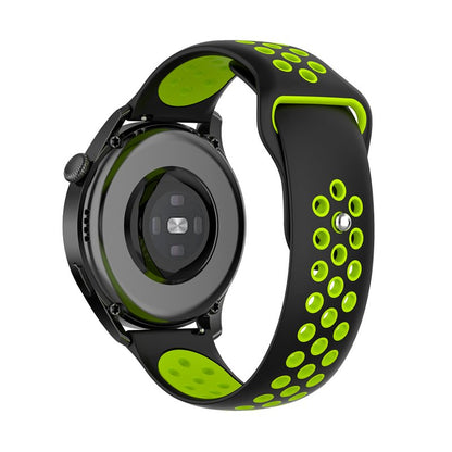 Correia Universal 22mm Amazfit GTR / Stratos / Huawei / Samsung / COOL Borracha Preto-Verde