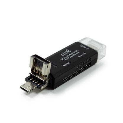 Leitor de cartão de memória universal COOL 3 em 1 (tipo C / Micro USB / USB)