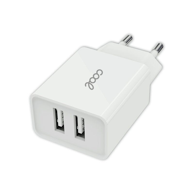 Entrada de carregador de rede universal 2 x USB COOL 2,4 Amps Branco