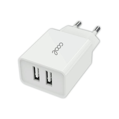 Entrada de carregador de rede universal 2 x USB COOL 2,4 Amps Branco