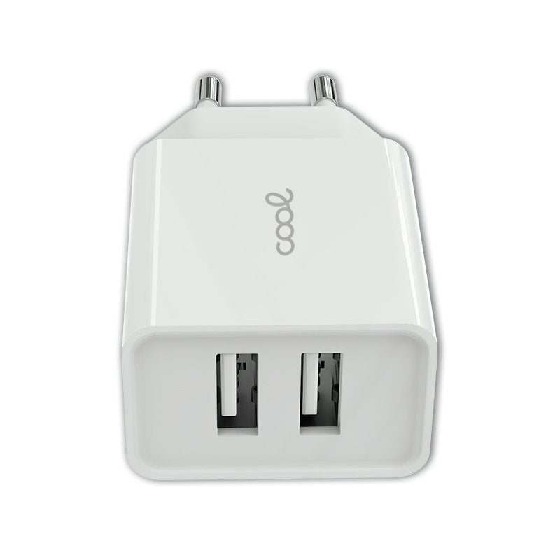 Entrada de carregador de rede universal 2 x USB COOL 2,4 Amps Branco