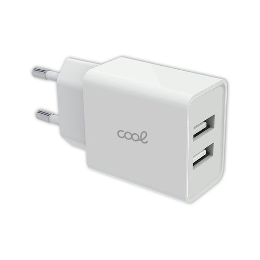Entrada de carregador de rede universal 2 x USB COOL 2,4 Amps Branco