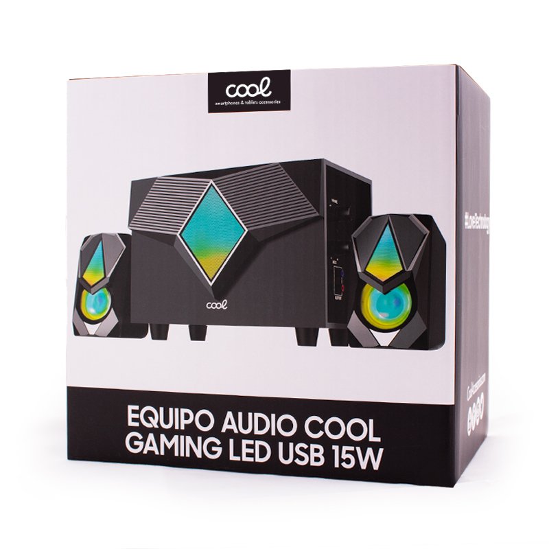 Equipamento de áudio para PC COOL LED USB 15W gaming