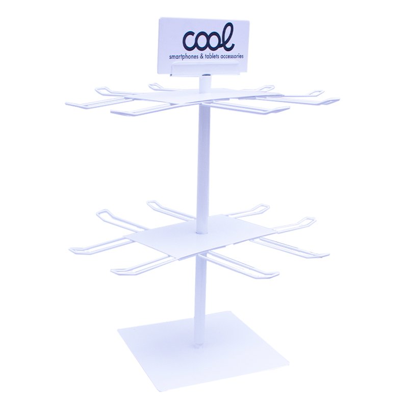 Expositor de Mesa COOL Metal Giratório para Acessórios (Branco)