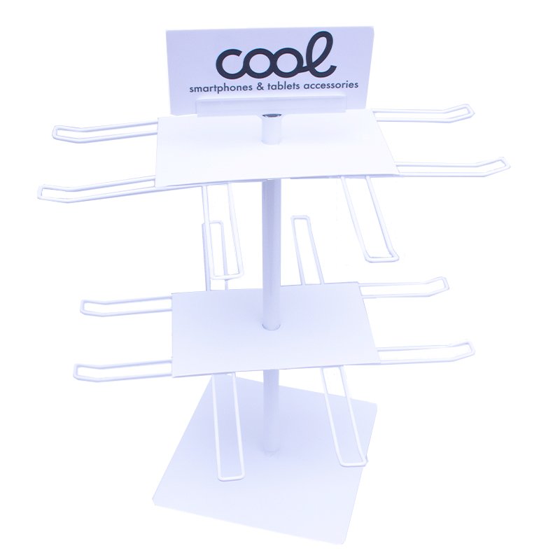 Expositor de Mesa COOL Metal Giratório para Acessórios (Branco)