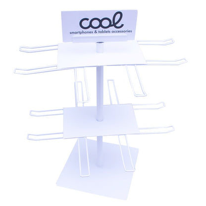 Expositor de Mesa COOL Metal Giratório para Acessórios (Branco)