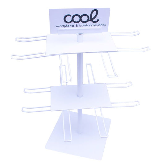Expositor de Mesa COOL Metal Giratório para Acessórios (Branco)