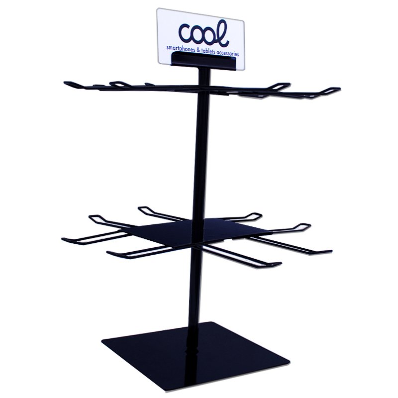 Expositor de Mesa COOL Metal Giratório para Acessórios (Preto)