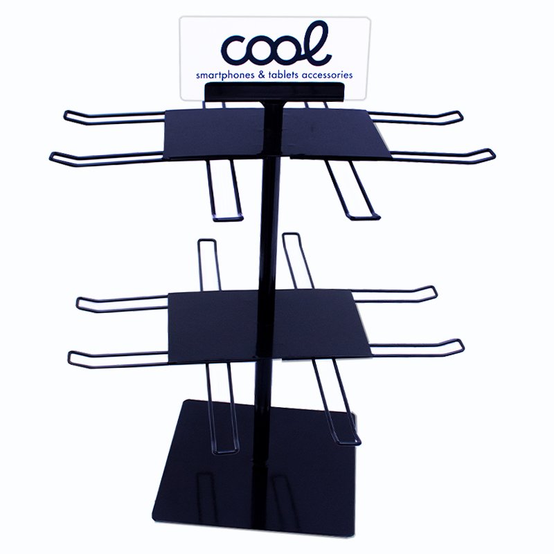 Expositor de Mesa COOL Metal Giratório para Acessórios (Preto)