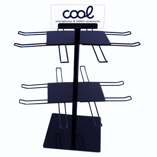 Expositor de Mesa COOL Metal Giratório para Acessórios (Preto)