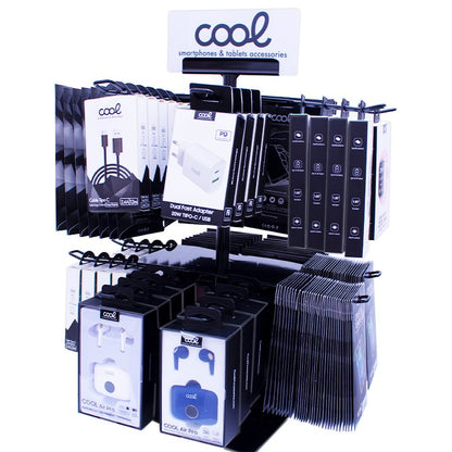 Expositor de Mesa COOL Metal Giratório para Acessórios (Preto)
