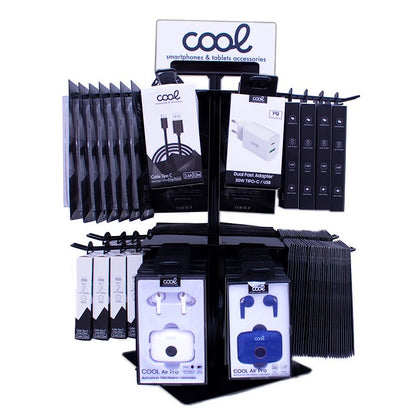 Expositor de Mesa COOL Metal Giratório para Acessórios (Preto)