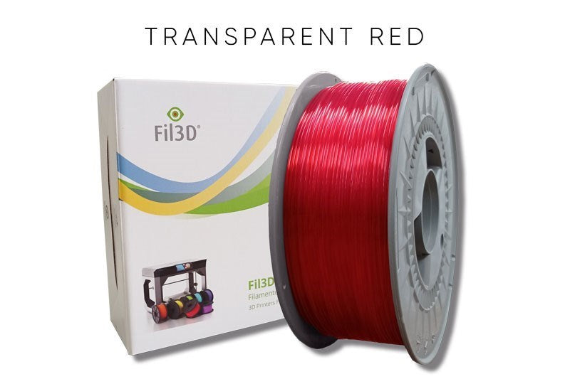 Filamento Tucab FIL3D PETG Vermelho Transparente 1.75mm 1kg para impressão 3D