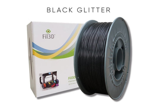 Filamento Tucab FIL3D PLA Preto Glitter 1.75mm 1kg para impressão 3D