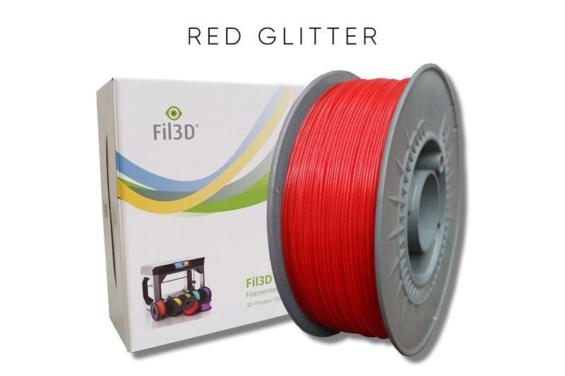 Filamento Tucab FIL3D PLA Vermelho Glitter 1.75mm 1kg para impressão 3D